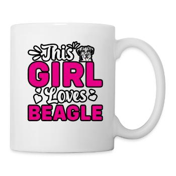 This girl loves beagle - Mug - white - Right