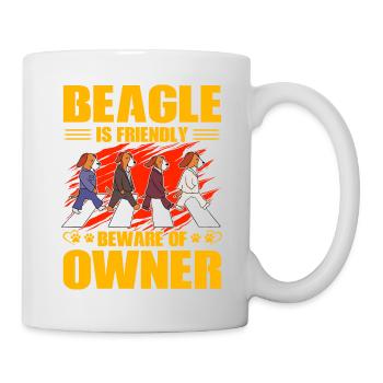 Beagle is friendly beware of owner - Mug - white - Right