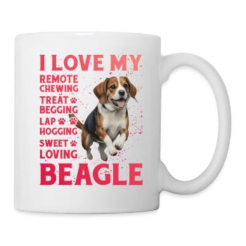 J’aime mon Beagle - Mug blanc - blanc - Droite