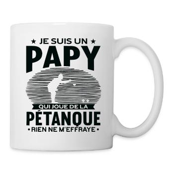 Papy Pétanque Cadeau Humour Boccia Homme Petanque - Mug blanc - blanc - Droite