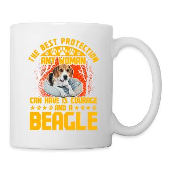 La meilleure protection qu’une femme puisse avoir est un beagle - Mug blanc - blanc - Droite