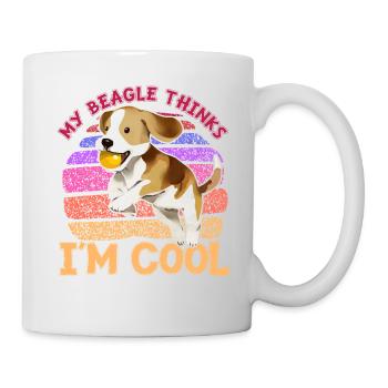 Mon Beagle pense que je suis cool - Mug blanc - blanc - Droite