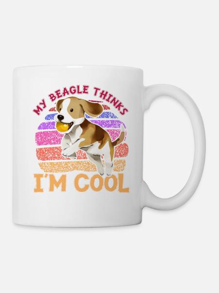 My Beagle thinks I'm cool - Tasse - Weiß