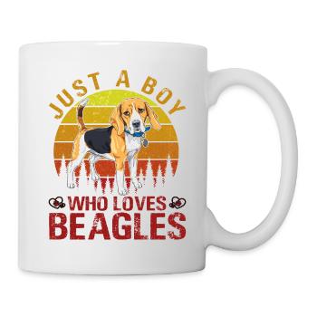 Just a Boy who loves Beagles - Tasse - Weiß - Rechts