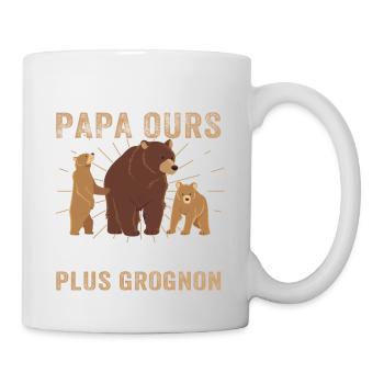 Je Suis Un Papa Ours Grognon Fête Des Pères - Mug blanc - blanc - Droite
