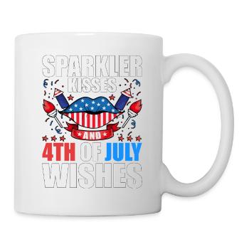 Sparkler Kisses 4th of July Wishes - Mug blanc - blanc - Droite