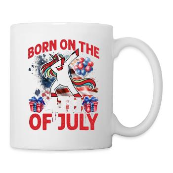 Né le 4 juillet - Mug blanc - blanc - Droite