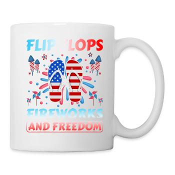 Flip Flops Fireworks and freedom - Mug - white - Right