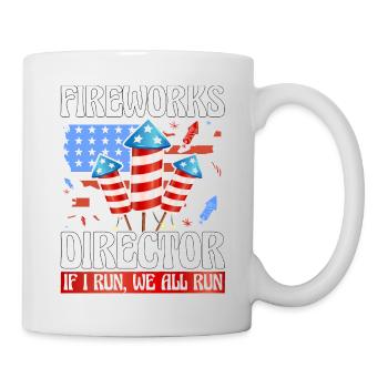 Directeur de feux d’artifice Si je cours, nous courons tous - Mug blanc - blanc - Droite