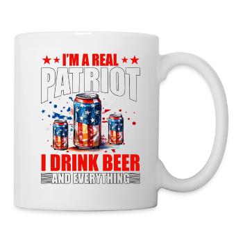 I'm a real Patriot I drink Beer and everything - Mug - white - Right