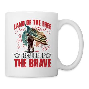 Land of the free because of the Brave - Mug - white - Right