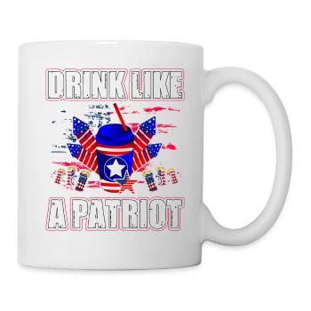 Buvez comme un Patriot 4 juillet USA - Mug blanc - blanc - Droite