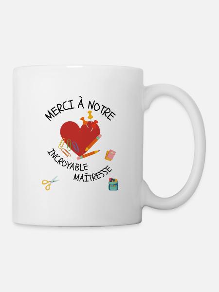 Cadeau merci incroyable maîtresse - Mug blanc - blanc