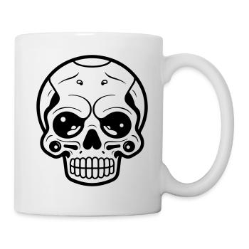 Symbole du squelette du crâne - Mug blanc - blanc - Droite