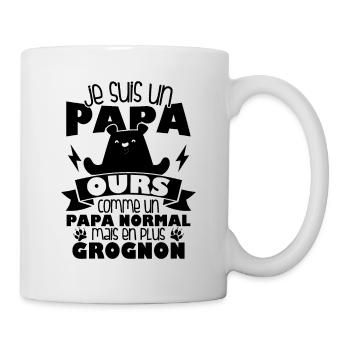 Je suis un papa ours comme un papa normal cadeau - Mug blanc - blanc - Droite