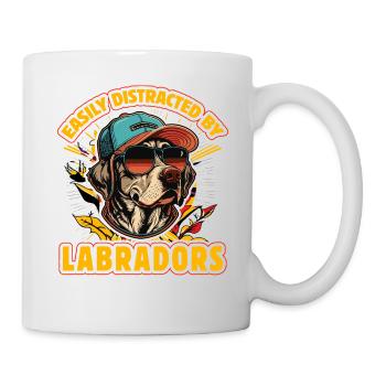 Easily distracted by Labradors - Mug - white - Right