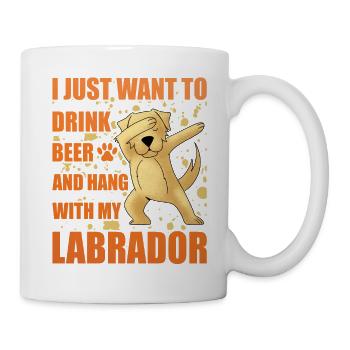 Je veux juste boire de la bière avec mon Labrador - Mug blanc - blanc - Droite