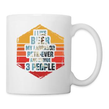 I like beer my Labrador and maybe 3 people - Mug - white - Right