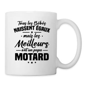 Bébés égaux meilleurs ont un papa motard - Mug blanc - blanc - Droite