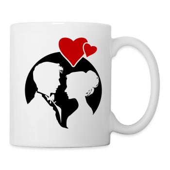 Ehepaar Hochzeit Silhouette - Tasse - Weiß - Rechts