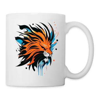 Lion's head, colored - Mug - white - Right