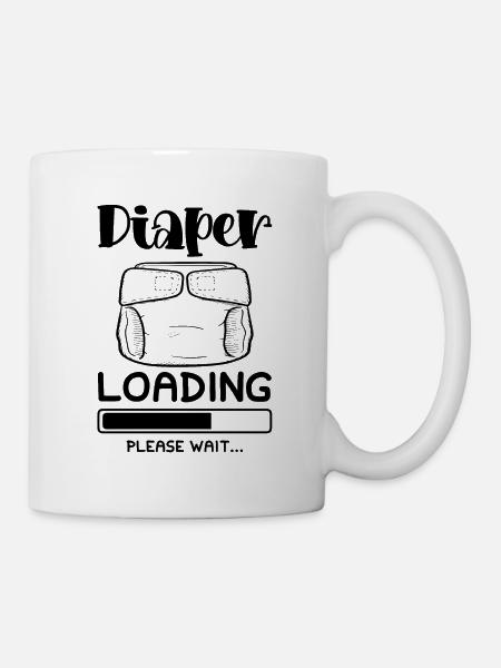 baby windel loading - Tasse - Weiß