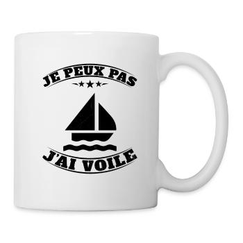 Je peux pas j'ai Voile - Humour Planche à Voile - Mug blanc - blanc - Droite