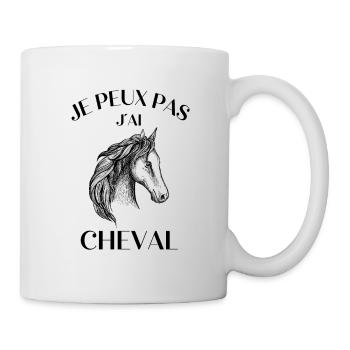 Je Peux Pas J'Ai Poney Cheval - Mug blanc - blanc - Droite