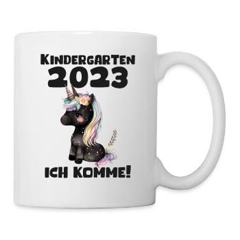 Kindergarten 2023 Jungen Mädchen Kita Geschenk - Tasse - Weiß - Rechts