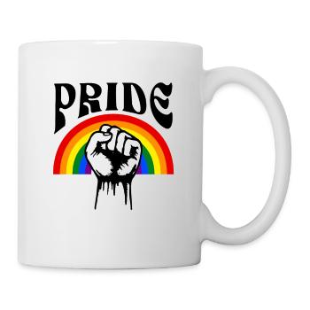 Birthday Gift Retro Fist LGBTQ Pride - Mug - white - Right