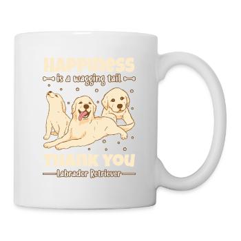 Happiness is a wagging tail thank you Labrador - Mug - white - Right