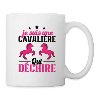 Ich bin ein Reiter, der Geschenke zerreißt - Tasse - Weiß - Rechts