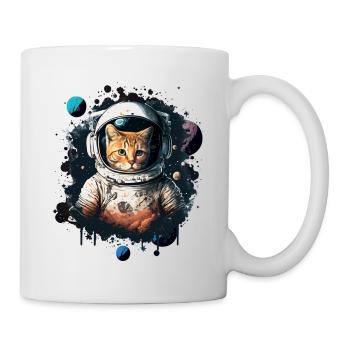 Astronaut Katze - Tasse - Weiß - Rechts