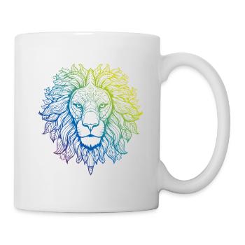 Löwe Mandala Boho - Tasse - Weiß - Rechts