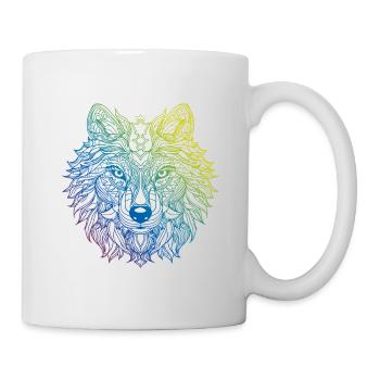 Wolf Mandala Boho - Mug blanc - blanc - Droite