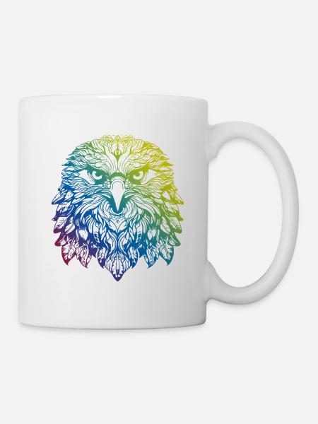 Adler Mandala Boho - Tasse - Weiß