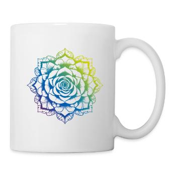 Rose Mandala Boho - Tasse - Weiß - Rechts