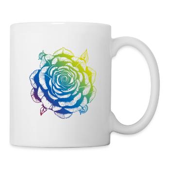 Rose Mandala Boho - Tasse - Weiß - Rechts