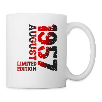 1957 August Limited Edition 66. Geburtstag Outfit - Tasse - Weiß - Rechts