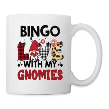 Bingo Liebe Mit Meinen Gnomies Buffalo Plaid Bingo - Tasse - Weiß - Rechts