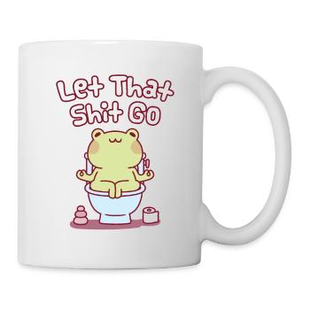 Cute Frog Meditating Let That Shit Go Funny - Mug - white - Right