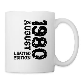 1980 August Limited Edition 43. Geburtstag Outfit - Tasse - Weiß - Rechts