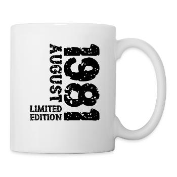 1981 August Limited Edition 42. Geburtstag Outfit - Tasse - Weiß - Rechts