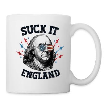 Suck It England 4. Juli Männer USA Patriotisch Ben - Tasse - Weiß - Rechts