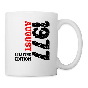 1977 August Limited Edition 46. Geburtstag Outfit - Tasse - Weiß - Rechts