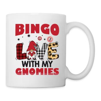 Bingo Liebe Mit Meinen Gnomies Buffalo Plaid Bingo - Tasse - Weiß - Rechts