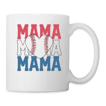 Baseball Mama Shirt Vintage Retro American - Mug - white - Right