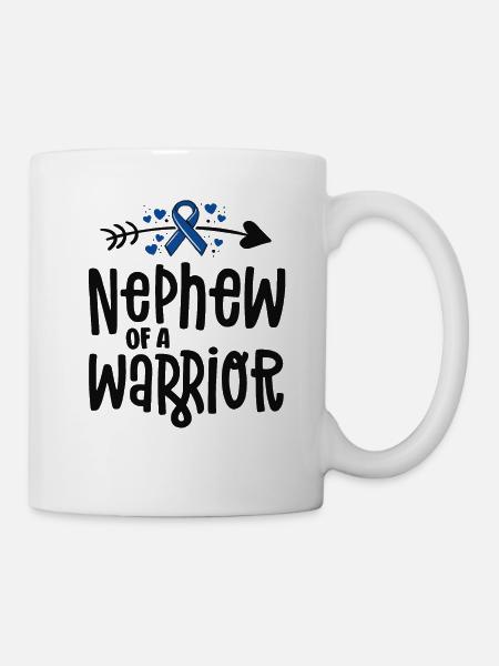 Sobrino de un equipo de apoyo guerrero Cáncer de colon - Taza - blanco