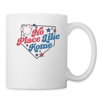Kein Ort wie zu Hause Baseball Shirt Retro Baseball - Tasse - Weiß - Rechts