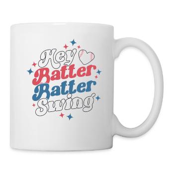 Hey Batter Batter Swing Baller Player Retro - Tasse - Weiß - Rechts